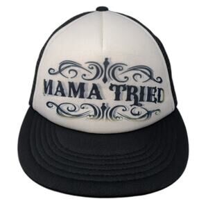 Mama Tried Snapback Mesh Back Trucker Hat Black One Size Mega Cap